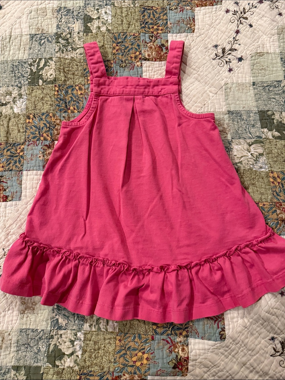 Hanna Andersson Bright Pink Ruffle Hem Tank Dress